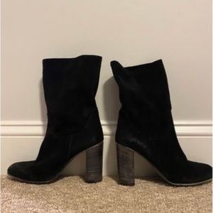 Free people Dakota black distressed suede bootie